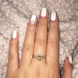Sterling Silver Yellow Ring